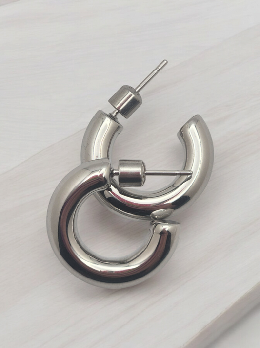 Stainless steel hoop earrings