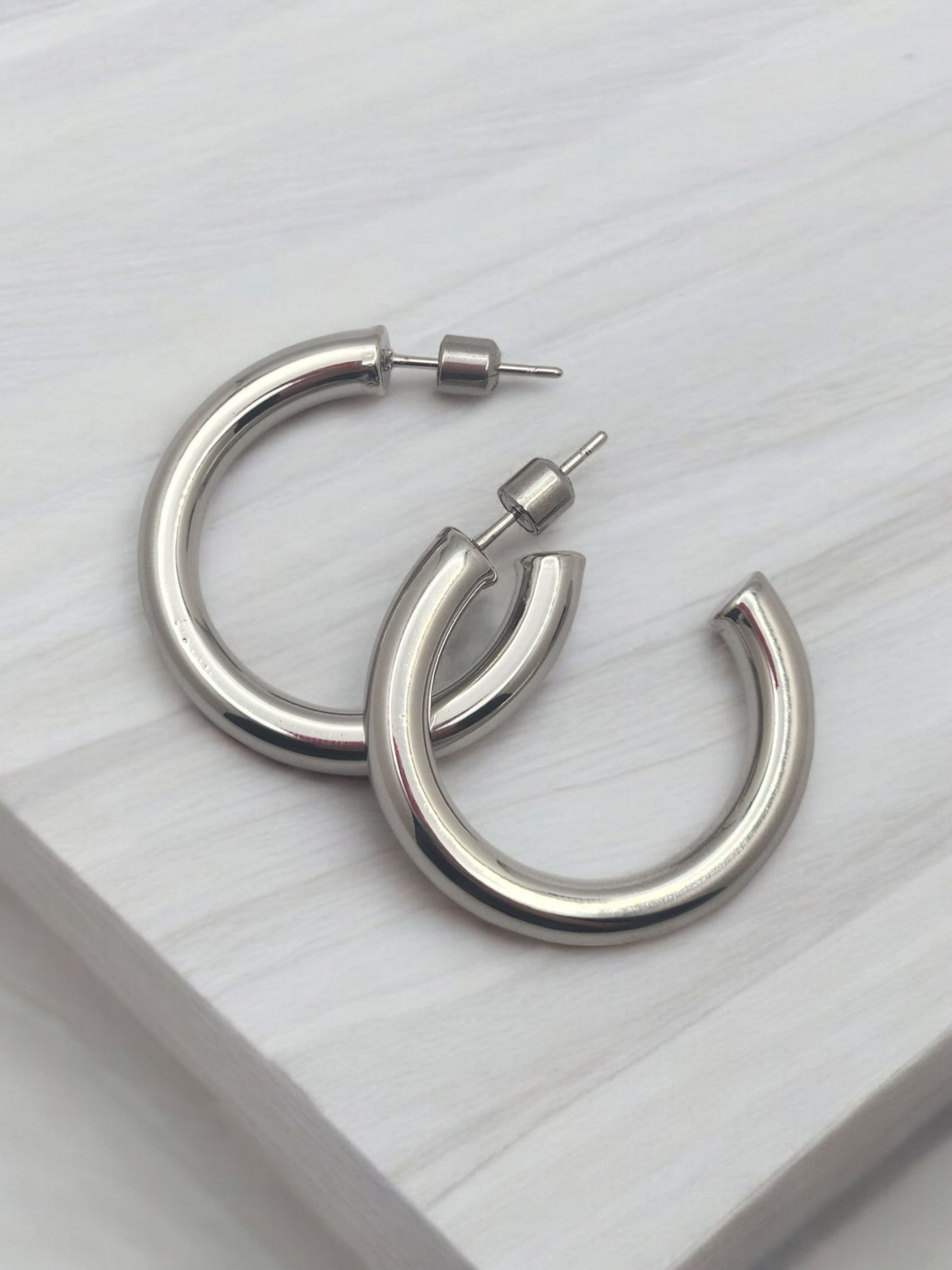 Stainless steel hoop earrings