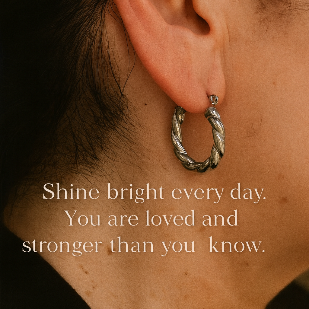 Braided stainless steel hoop earrings