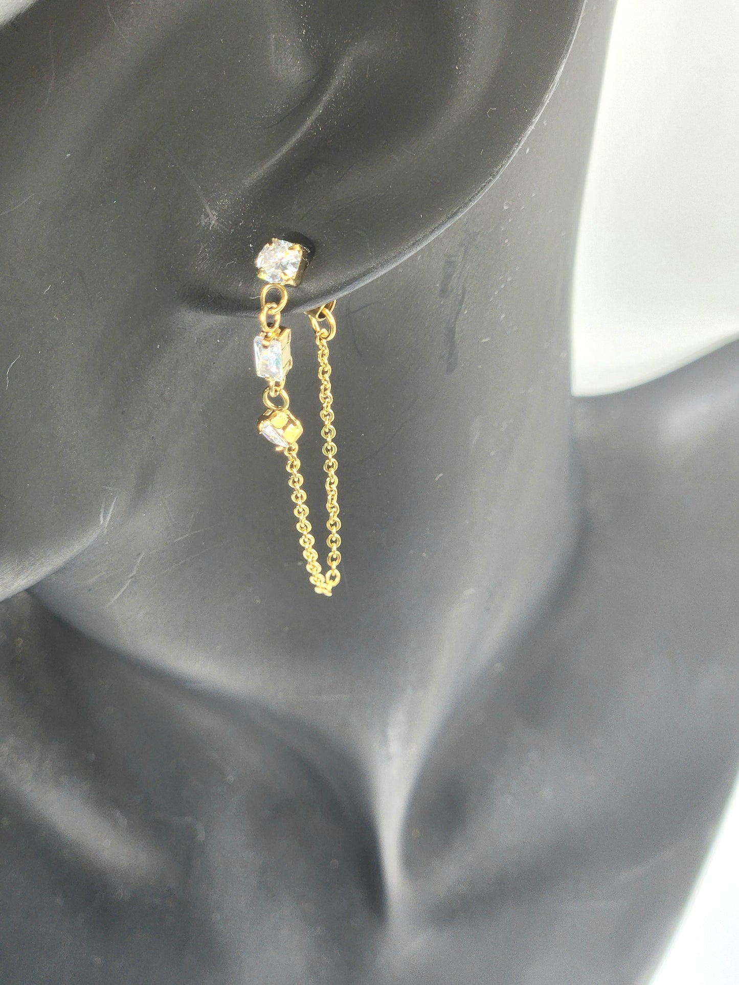 Crystal Cascade Chain Earrings