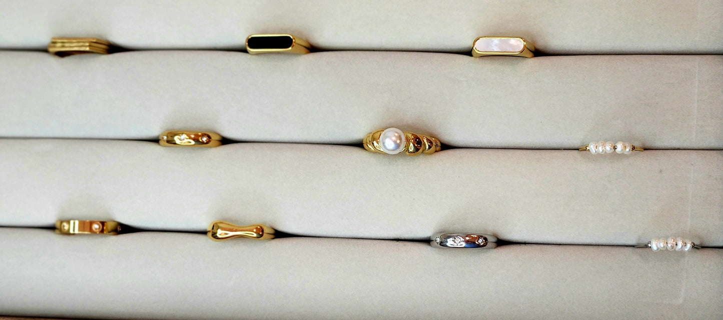 Gold band rings
