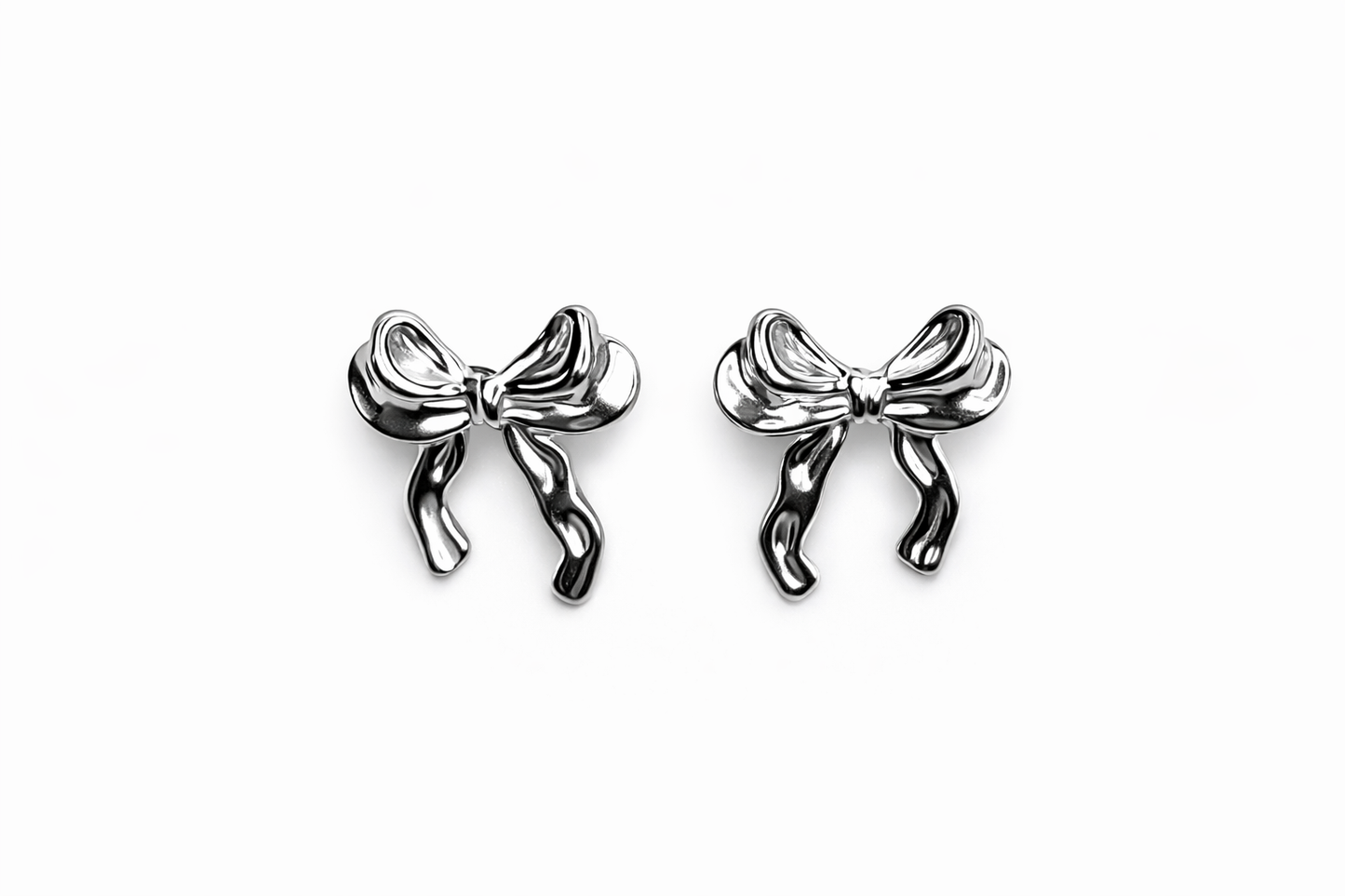 Gold | Silver Bow Stud Earrings | Waterproof Stainless Steel | Hypoallergenic Everyday Jewelry