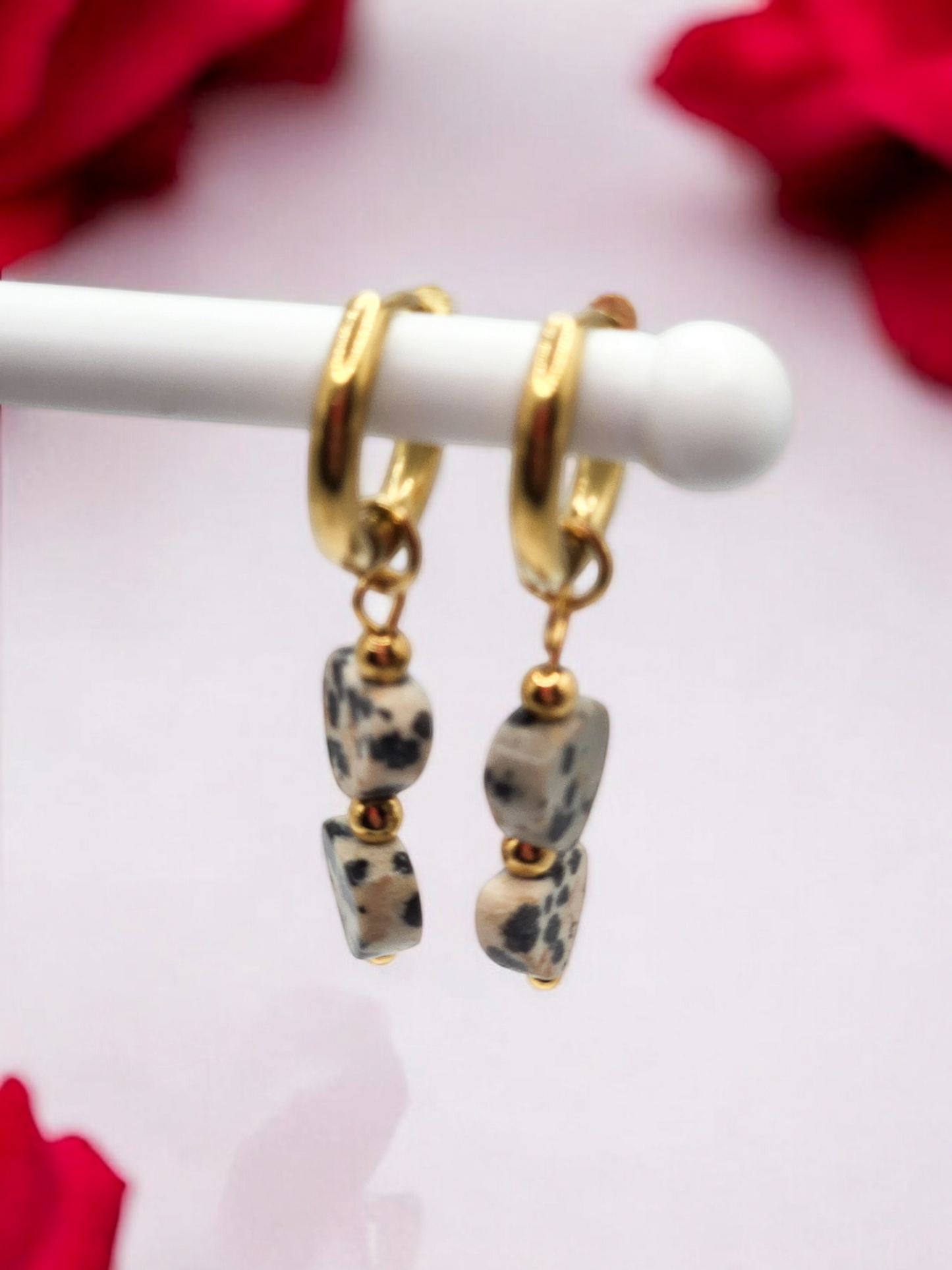 Double Heart Dangle Earrings