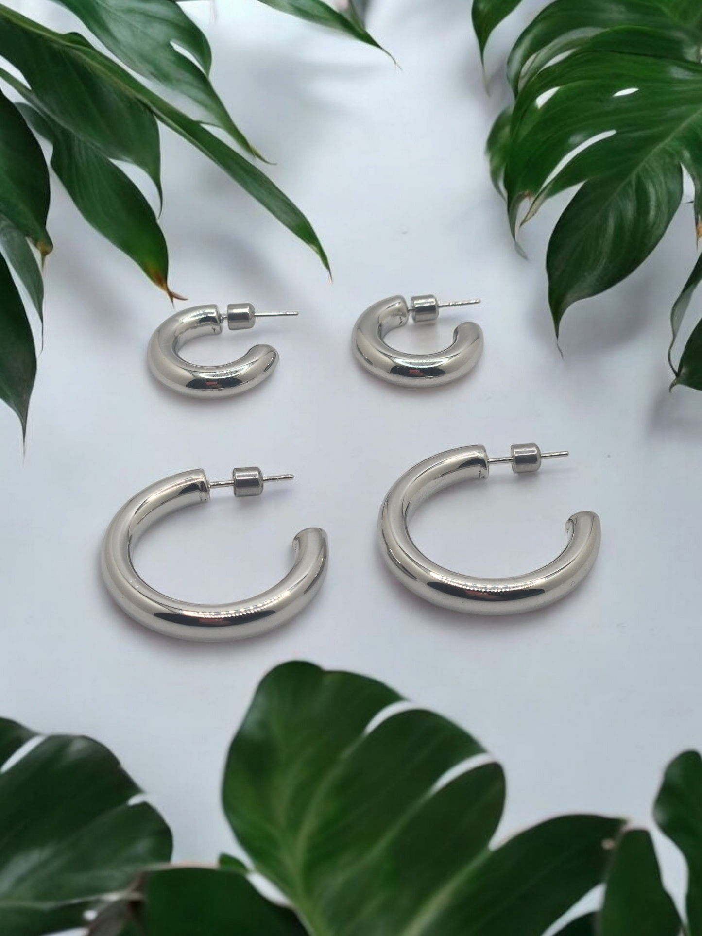 Stainless steel hoop earrings