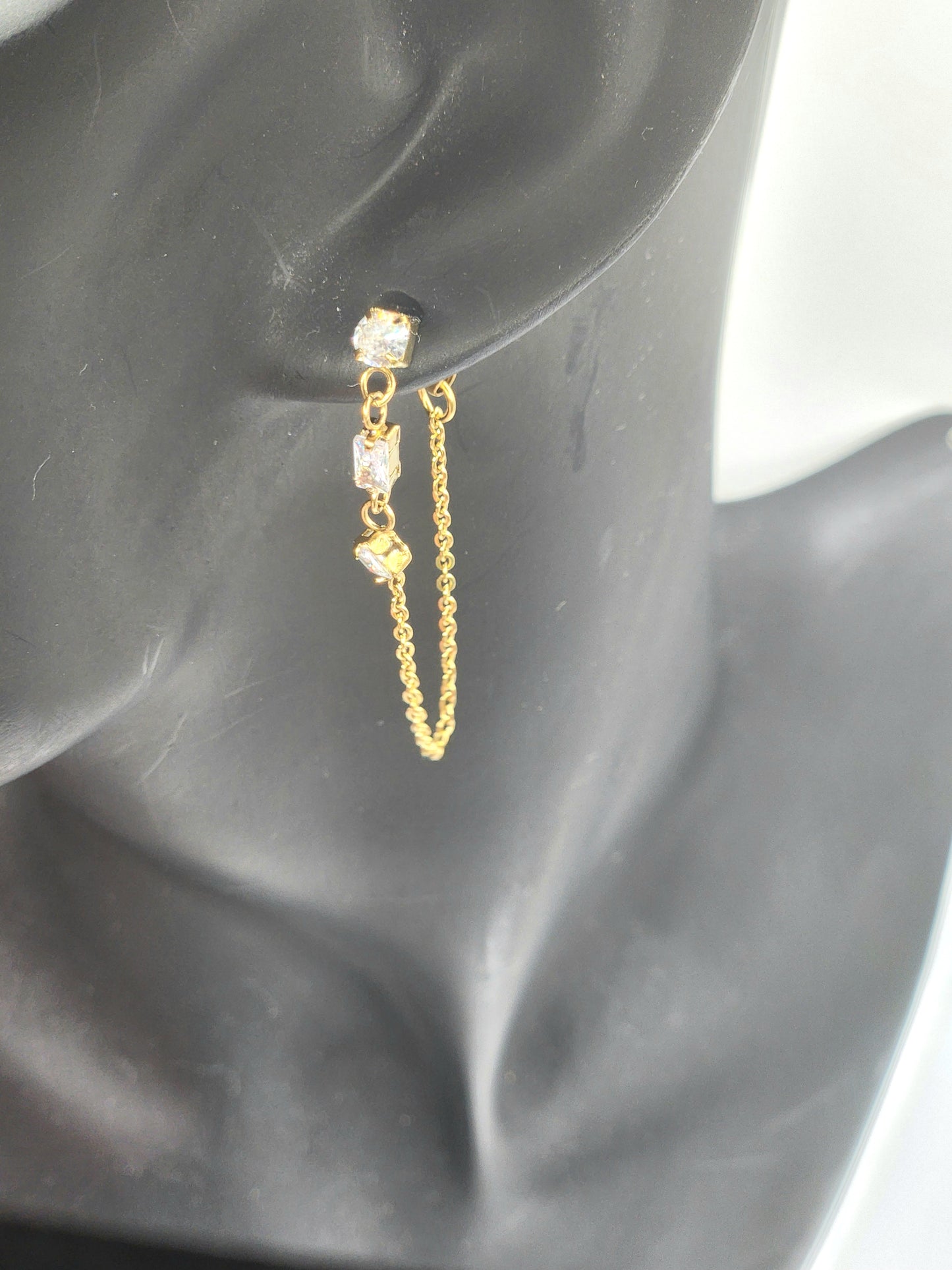 Crystal Cascade Chain Earrings