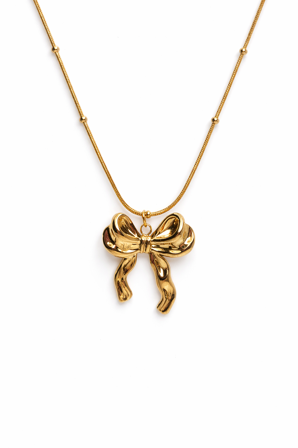 Gold Bow Necklace | Waterproof Stainless Steel | Dainty Everyday Jewelry