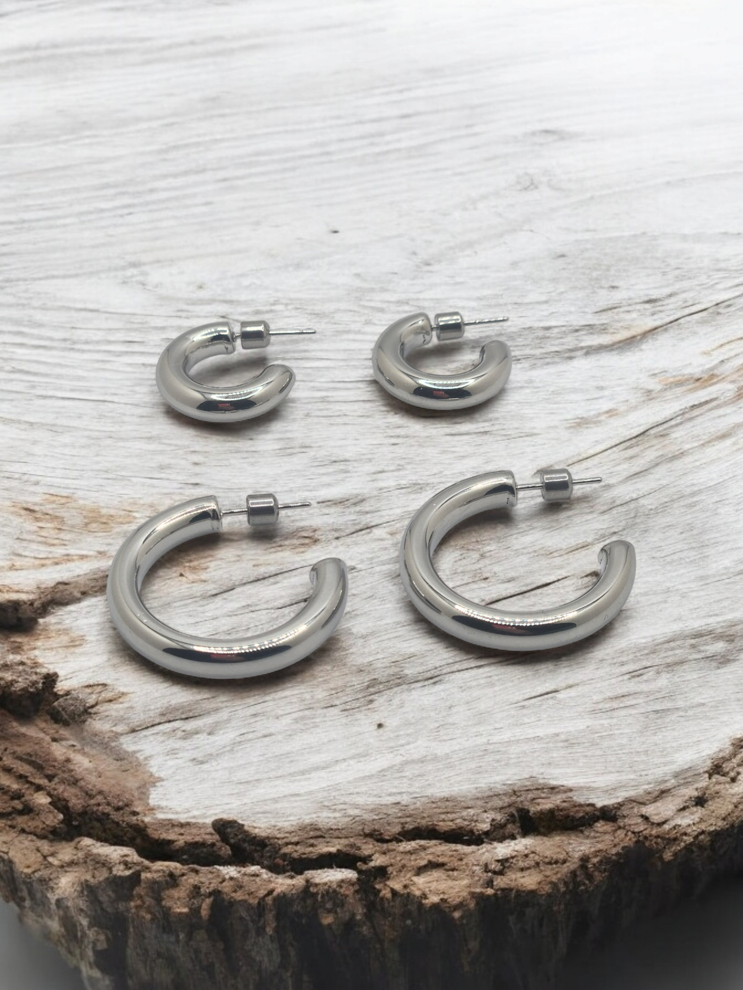Stainless steel hoop earrings