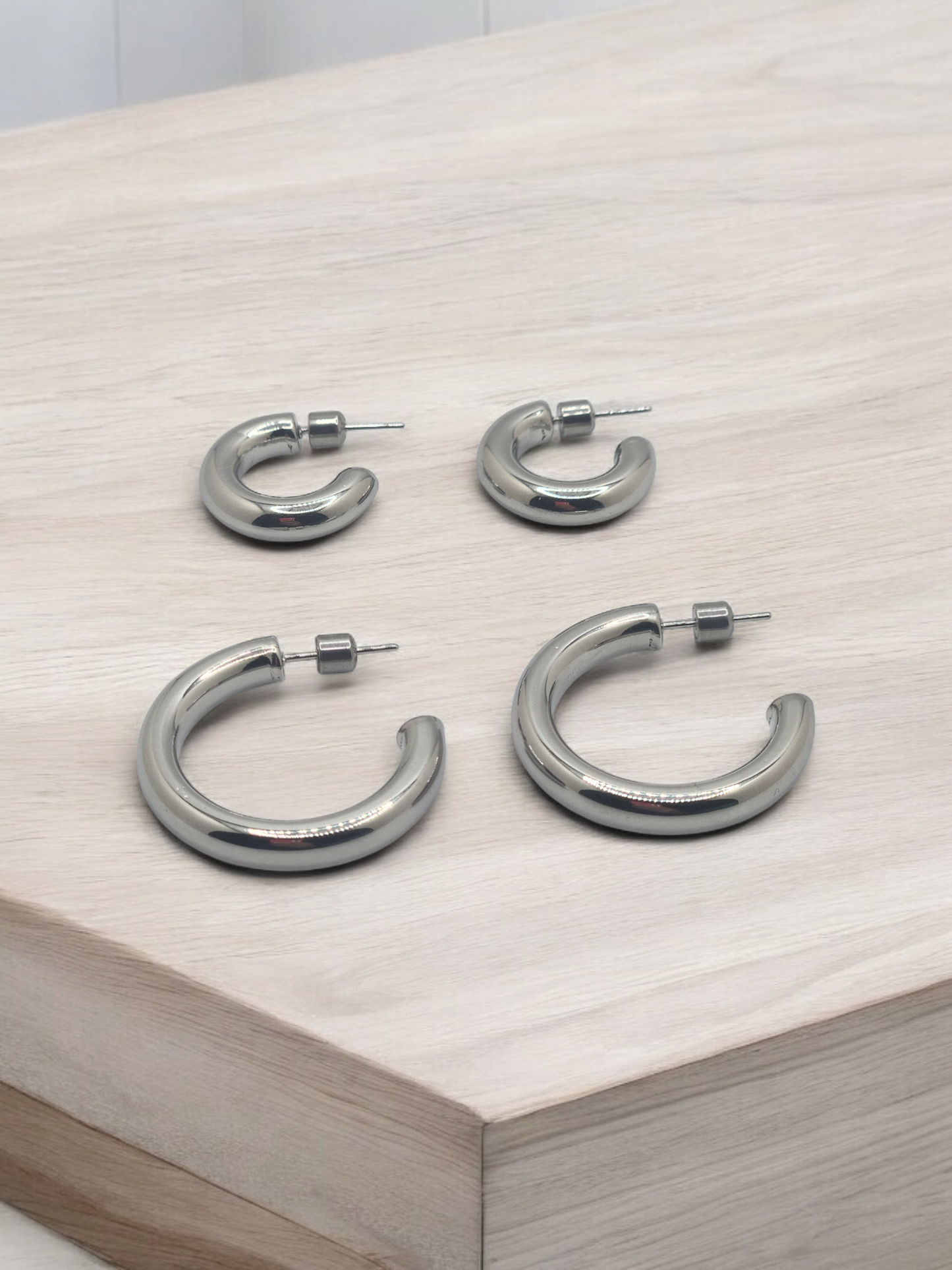Stainless steel hoop earrings