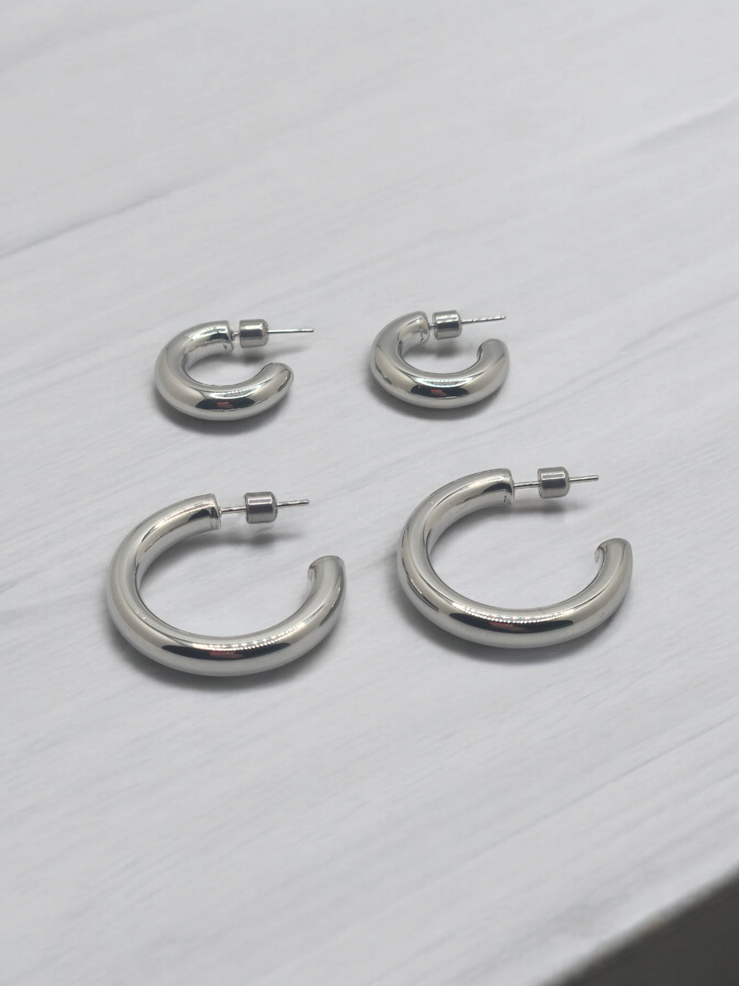 Stainless steel hoop earrings