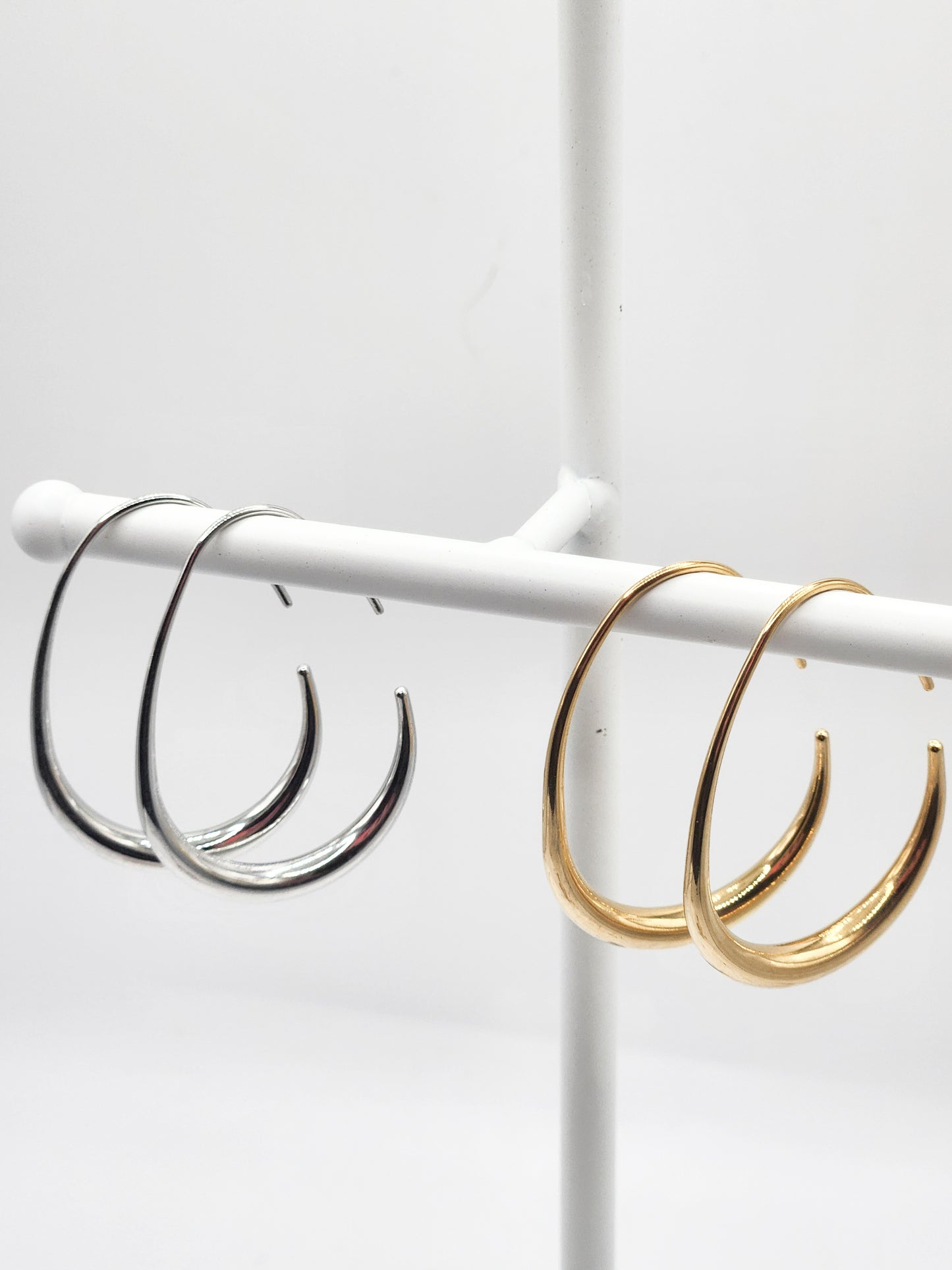 Modern Arc Hoop Earrings