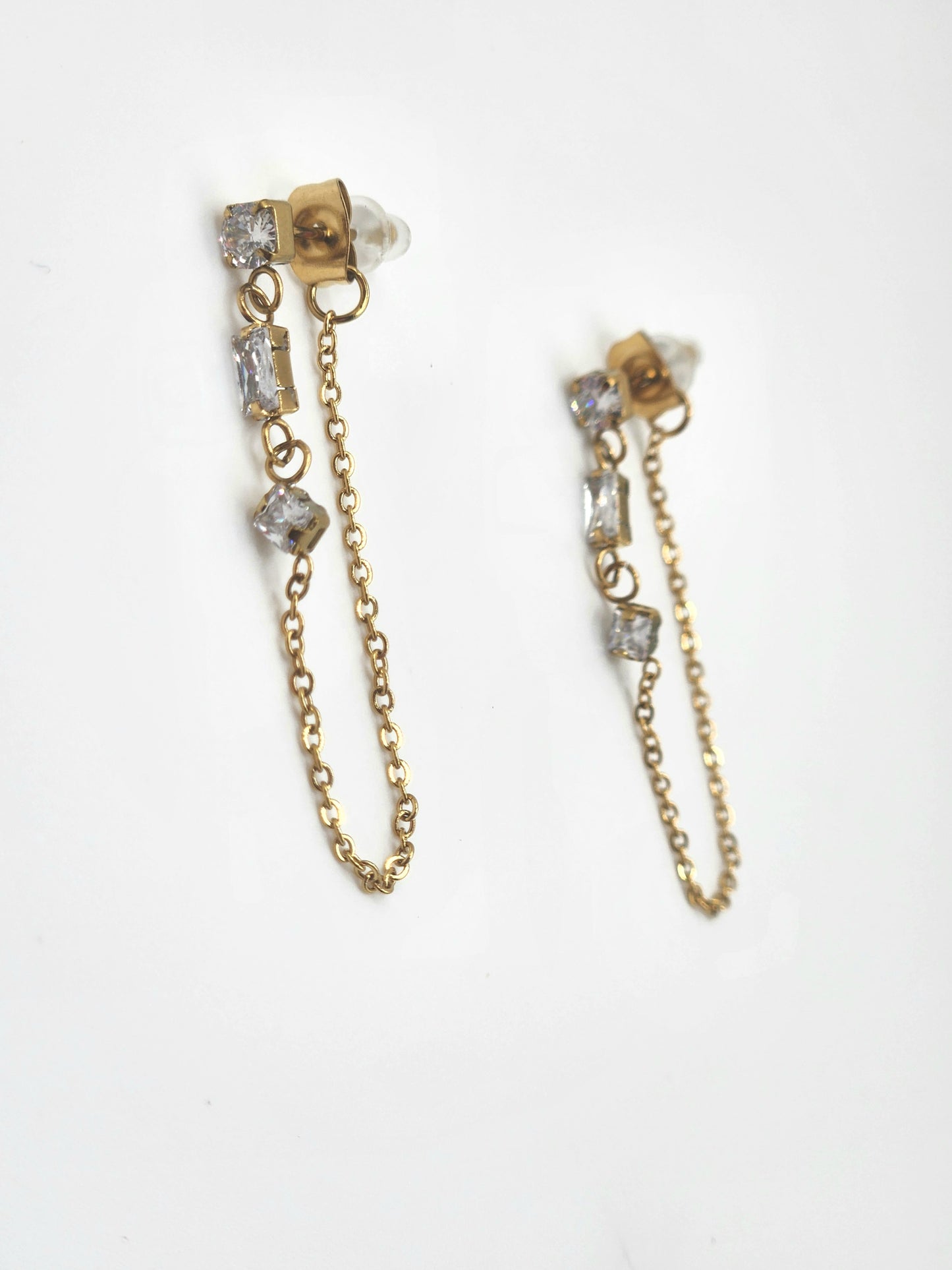 Crystal Cascade Chain Earrings