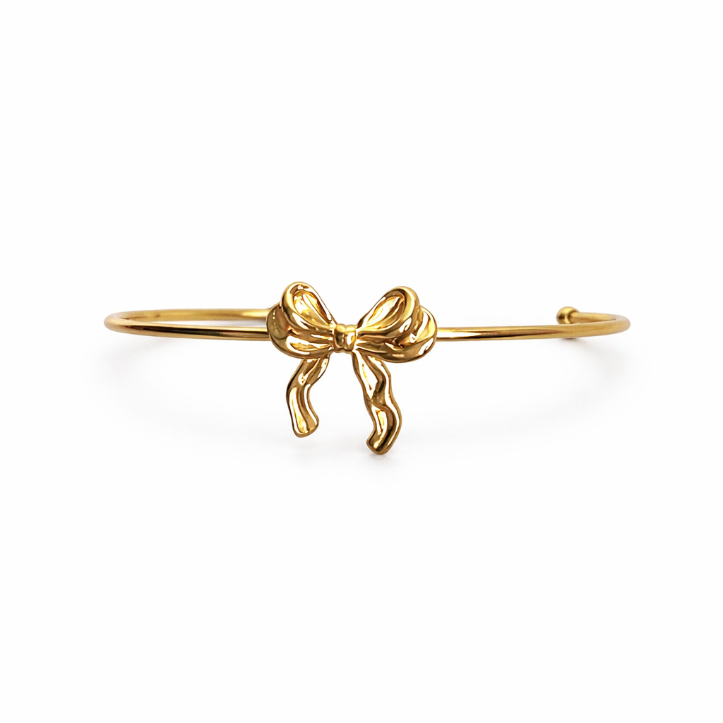 Gold Bow Bracelet | Waterproof Stainless Steel | Adjustable Everyday Bracelet